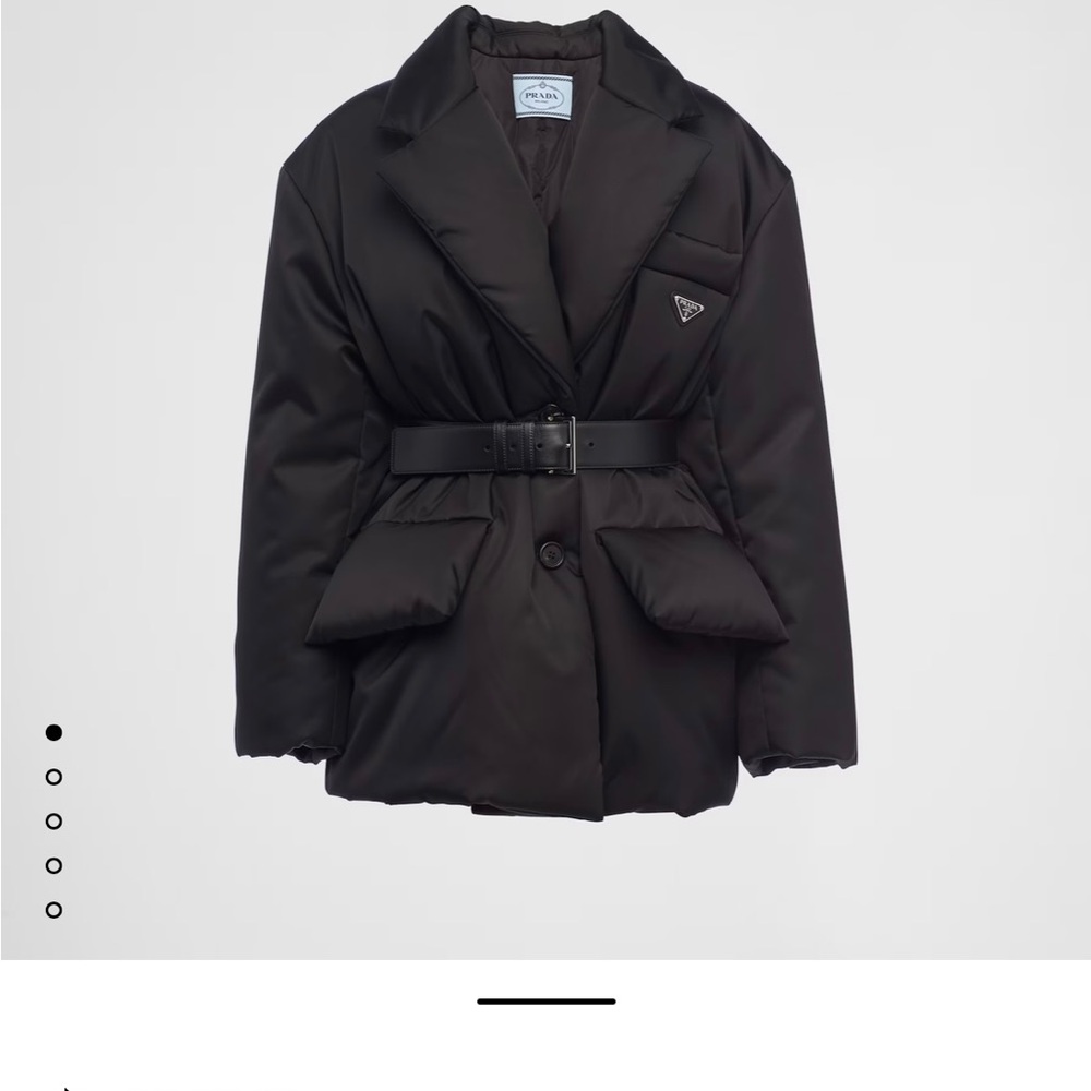Prada Black Puffer Coat with Belt